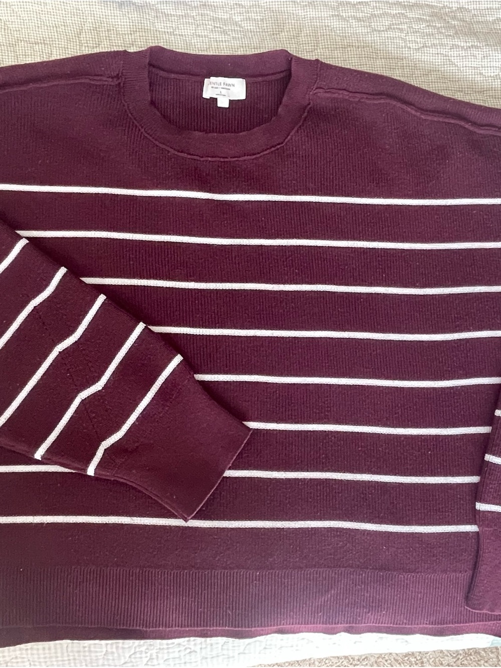 Gentle Fawn Echo Pullover Burgundy with White Stripes